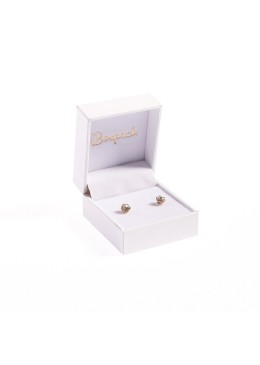 White leatherette case for earrings 46x52x30 mm. FR-1-PB
