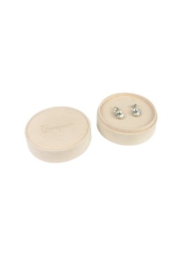 Beige multipurpose round box for jewelry and costume jewelry 80øx40 mm PR-2-BG