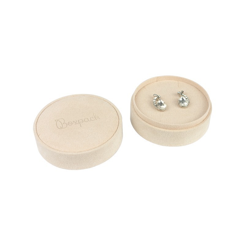 Beige multipurpose round box for jewelry and costume jewelry 80øx40 mm PR-2-BG