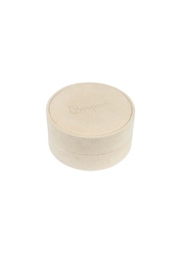 Beige multipurpose round box for jewelry and costume jewelry 80øx40 mm PR-2-BG