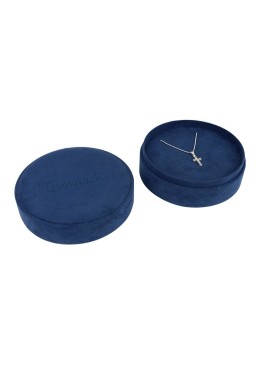 Blue multipurpose round box for jewelry and costume jewelry 100øx40 mm PR-3-A