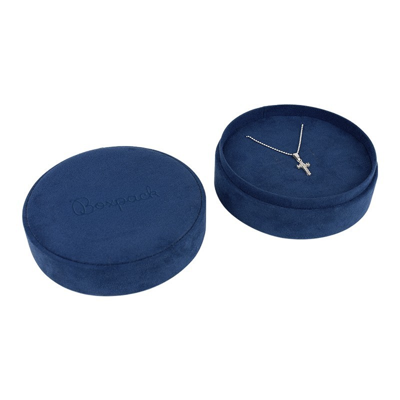 Blue multipurpose round box for jewelry and costume jewelry 100øx40 mm PR-3-A