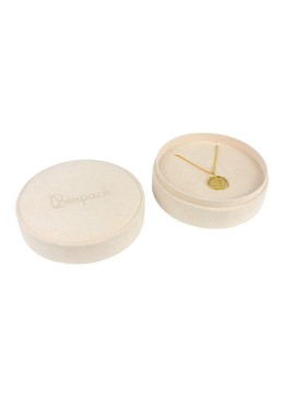 Beige multipurpose round box for jewelry and costume jewelry 100øx40 mm PR-3-BG