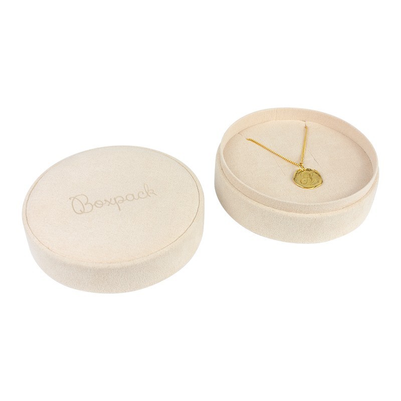 Beige multipurpose round box for jewelry and costume jewelry 100øx40 mm PR-3-BG