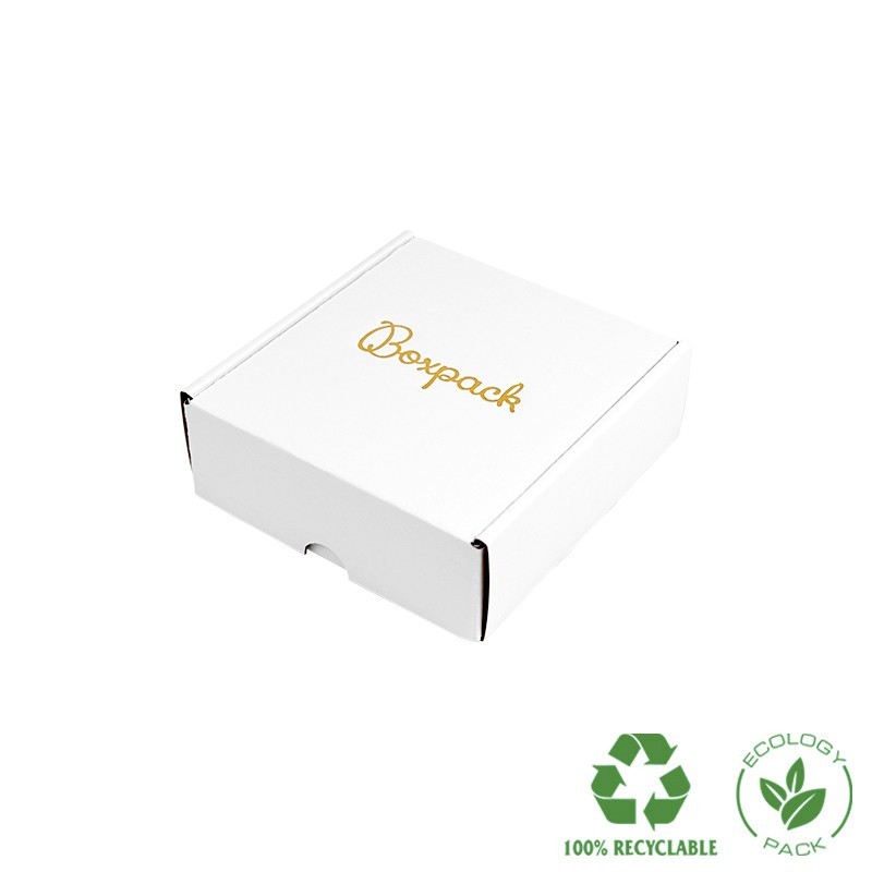 Customizable white e-commerce shipping boxes 130x130x45 mm CE-130-BM