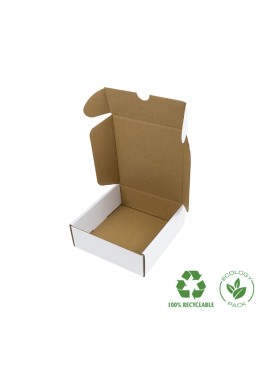 Customizable white e-commerce shipping boxes 130x130x45 mm CE-130-BM