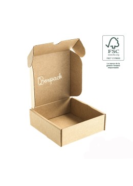 Customizable FSC® e-commerce kraft shipping boxes 130x130x45 mm FCE-130-K