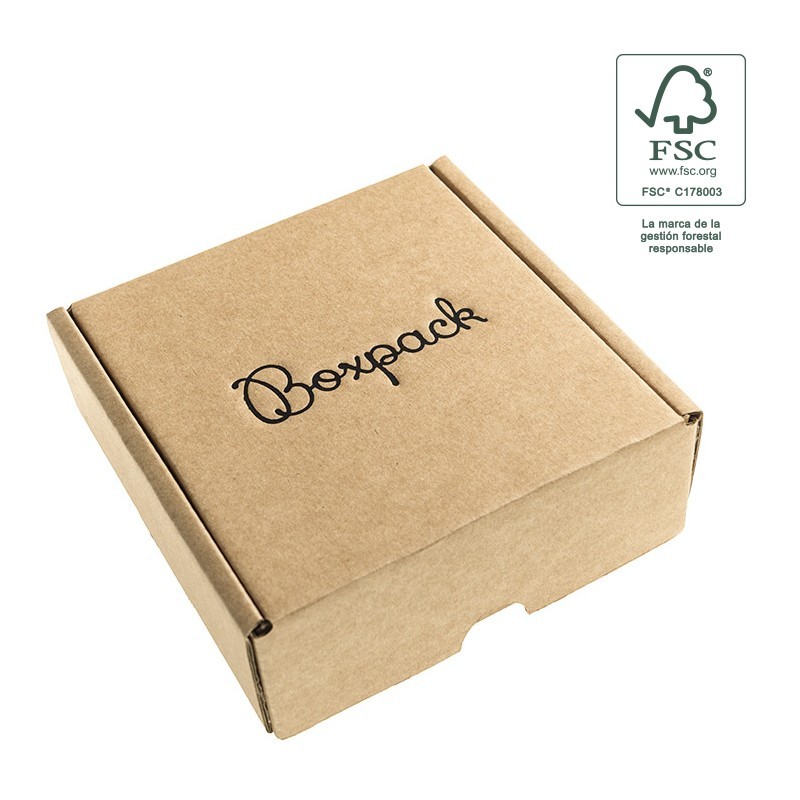 Customizable FSC® e-commerce kraft shipping boxes 130x130x45 mm FCE-130-K