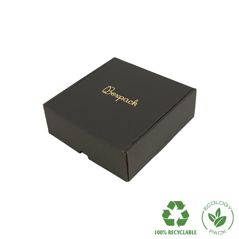 Customizable black e-commerce shipping boxes 175x175x60 mm CE-175-N