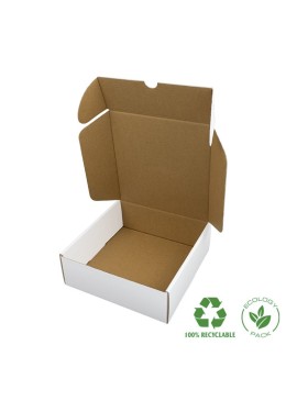 Customizable white e-commerce shipping boxes 175x175x60 mm CE-175-BM