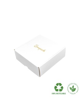 Customizable white e-commerce shipping boxes 175x175x60 mm CE-175-BM