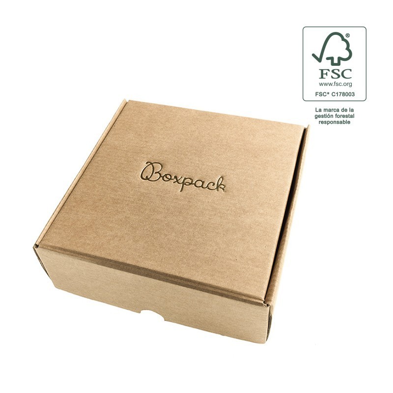 Customizable FSC® e-commerce kraft shipping boxes 175x175x60 mm FCE-175-K