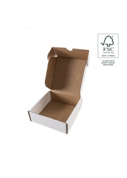 Customizable white FSC® e-commerce shipping boxes 175x175x60 mm FCE-175-B