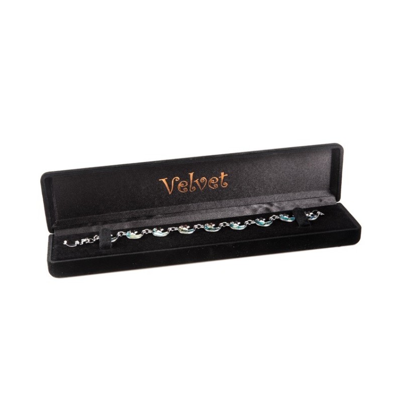Black flocked case for bracelet 220x51x28 mm. V-4-PE