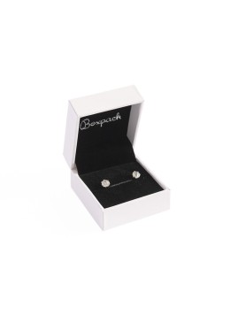 White leatherette case for earrings 46x52x30 mm. FR-1-PN