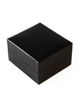 Black leatherette case for earrings 46x52x30 mm. C-1-P
