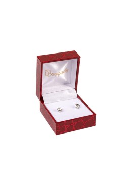 Jewelry earring case 47x52x31mm red CR-1-P