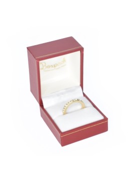 Red leatherette case for ring 47x53x40 mm. J-06-SR