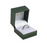 Green leatherette case for ring 47x53x40 mm. J-06-S-VE