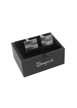 Black cufflink case with black interior 70x53x30 mm GM-1-NN