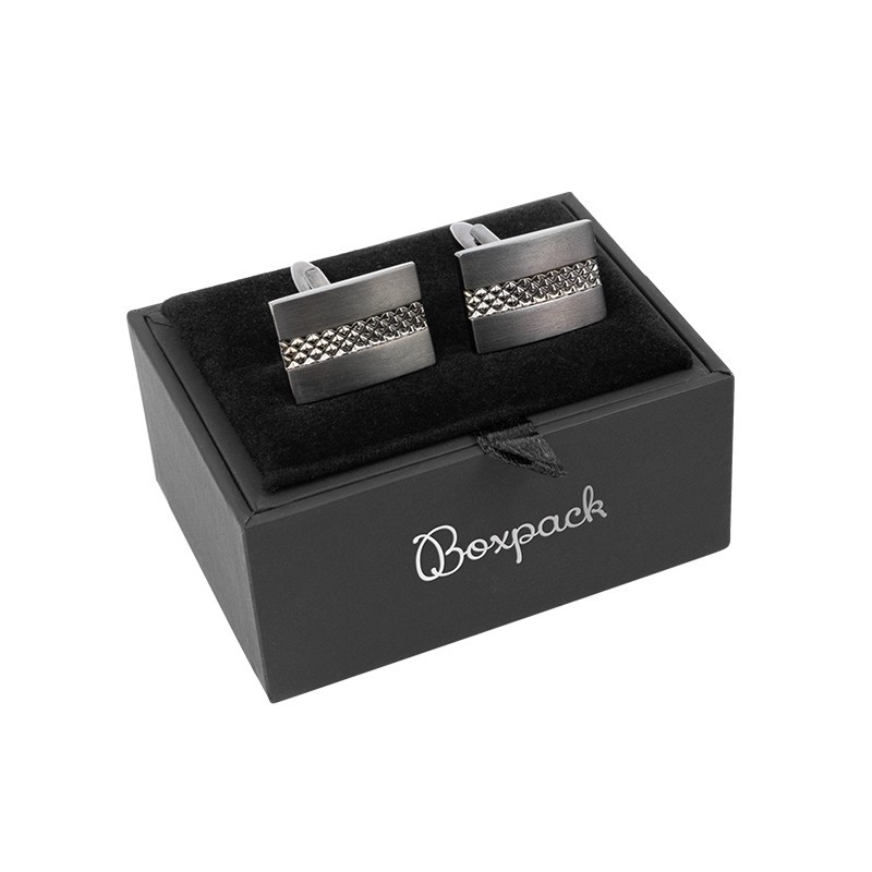 Black cufflink case with black interior 70x53x30 mm GM-1-NN