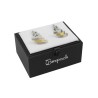 Cufflink case black white interior 70x53x30 mm GM-1-NB