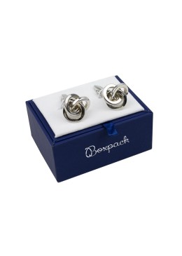 Cufflink case blue white interior 70x53x30 mm GM-1-AB