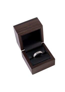 Walnut-colored wooden ring box 60x60x50 mm CU-1-M