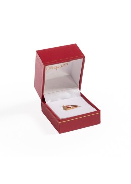 Red leatherette case for pin 47x53x40 mm. J-06-PI-R