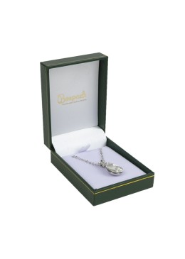 Green leatherette case for pendant 60x76x30 mm. J-04-C-VE