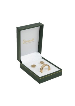 Green leatherette case for set 60x76x30 mm. J-04-J-VE