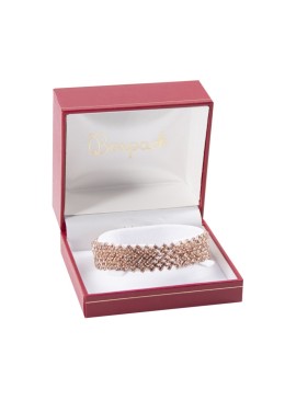 Red leatherette case for bracelets 90x80x44 mm. J-19-AR