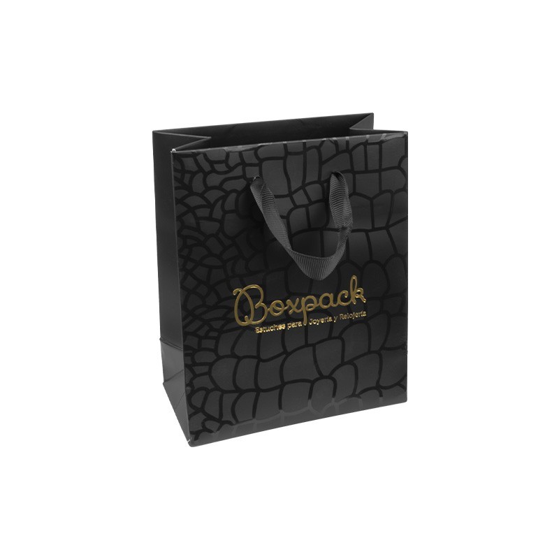 UVI paper bag for jewelry, costume jewelry, and watches, black, 120x150x65 mm BV-M