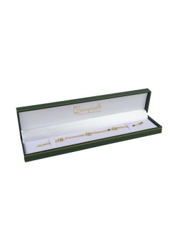 Green leatherette case for jewelry bracelet, costume jewelry J-01-PE-VE