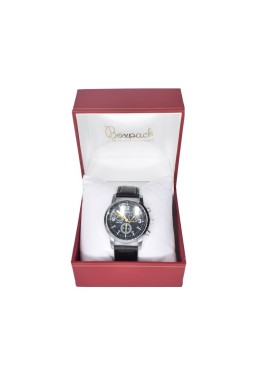 Red leatherette watch case, 90x90x75 mm. J-18-RR