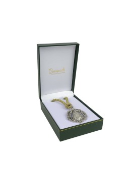 Green leatherette medal case with cord, 110x155x50 mm. J-15-MC-VE