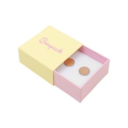 Boîte en carton jaune pour boucles d&#39;oreilles 48x48x23 mm SL-40-AM-RS