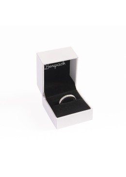 White leatherette case for ring 47x52x40 mm. FR-2-SN