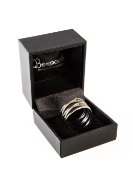 Black leatherette case for temple ring 47x52x40 mm. C-2-SP