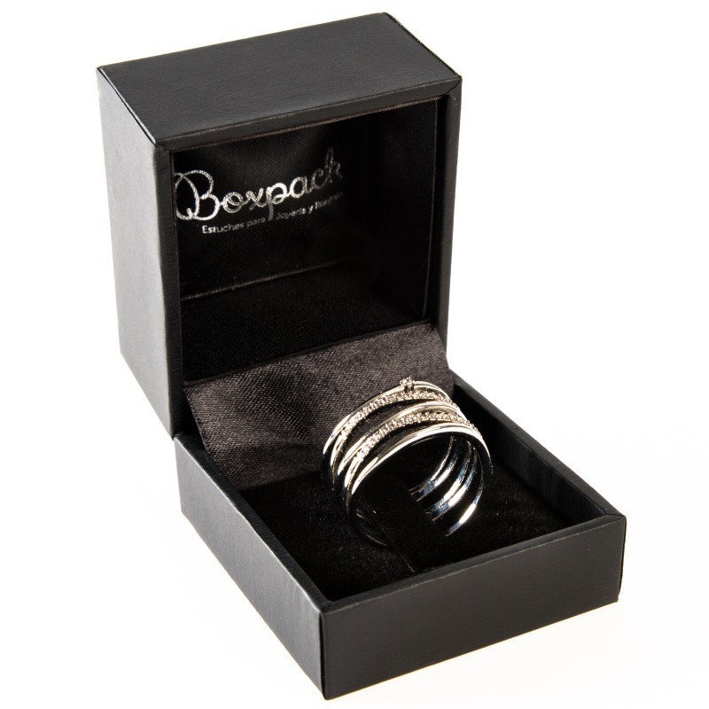 Black leatherette case for temple ring 47x52x40 mm. C-2-SP