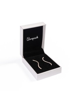 White leatherette case for earrings 59x79x24 mm. FR-3-PN