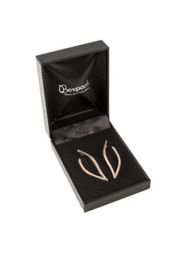 Black leatherette case for earrings 59x79x24 mm. C-3-P