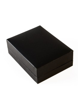 Black leatherette case for earrings 59x79x24 mm. C-3-P