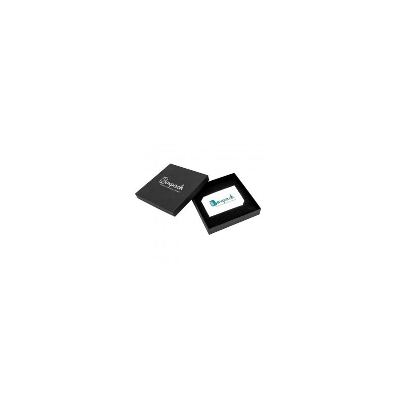 Caja de cartón tarjeta 120x120x24 mm color negro ep-16-t