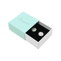 Boîte en carton aigue-marine pour boucles d&#39;oreilles 48x48x23 mm SL-40-AQ-B