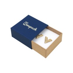 Boîte en carton bleu pour boucles d&#39;oreilles 48x48x23 mm SL-40-AK