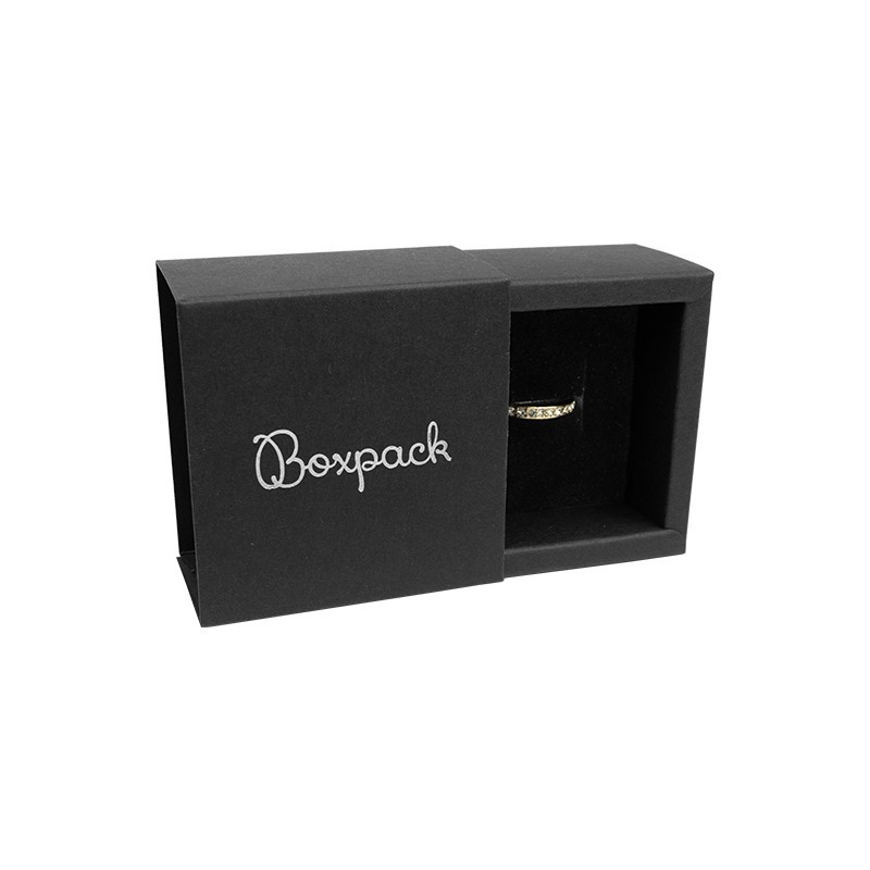 Caja de cartón para anillo o pendientes color negro 65x65x35 mm PF-1-N Caja de cartón para anillo o pendientes color negro 65x65x35 mm PF-1-N