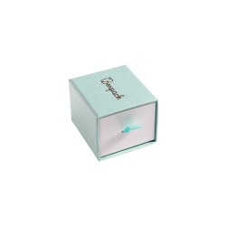 Caja de cartón para anillo o pendientes color aguamarina 55x50x42 mm SG-1-AQ-B