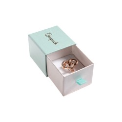 Boîte en carton aigue-marine pour bagues ou boucles d&#39;oreilles, 55x50x42 mm SG-1-AQ-B