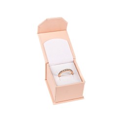 Caja de cartón con imán para anillo o pendientes color rosa cuarzo 48x54x40 mm MC-1-RC